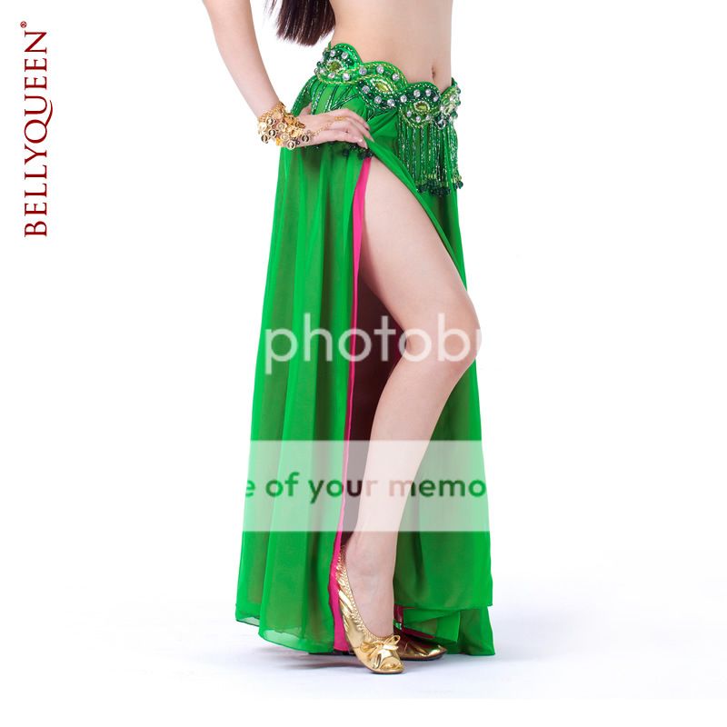 Dancewear Polyester Belly Dance Skirt Double Colors For Ladies